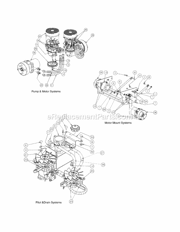 Hydro Hose & Pump Assembly Diagram and Parts List for M48-KH 53AH8CT2050 Cub Cadet Sprayer